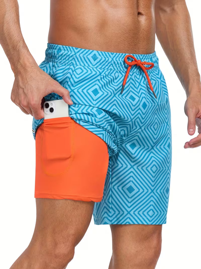 Short de bain imprimé à cordon de serrage pour homme | 6