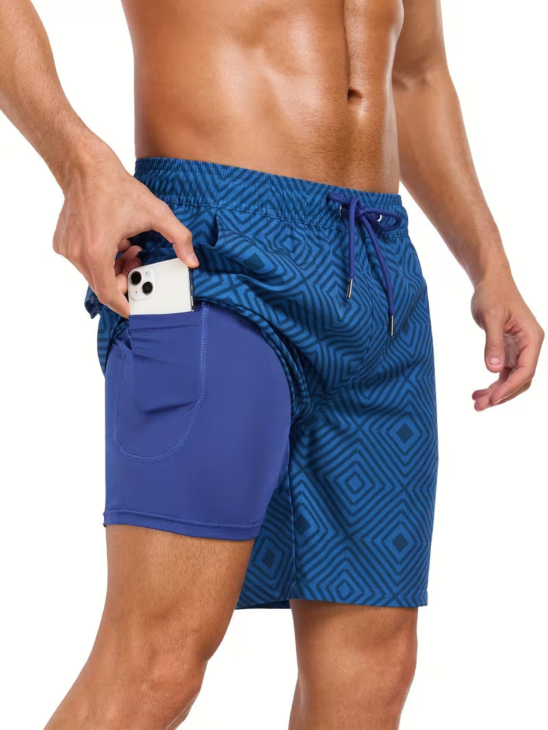 Short de bain imprimé à cordon de serrage pour homme | 7