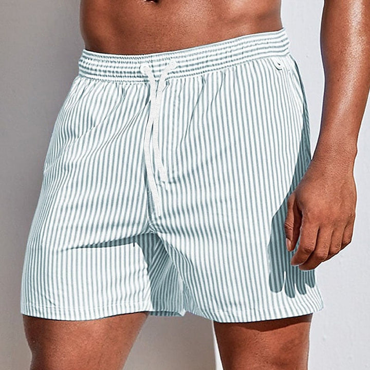 Short de bain rayé à cordon pour homme | Été 2