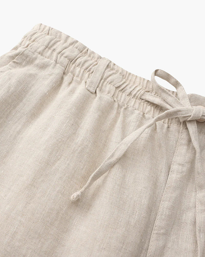 Short en lin pour homme | Taille élastiquée avec cordon de serrage et poche zippée 3