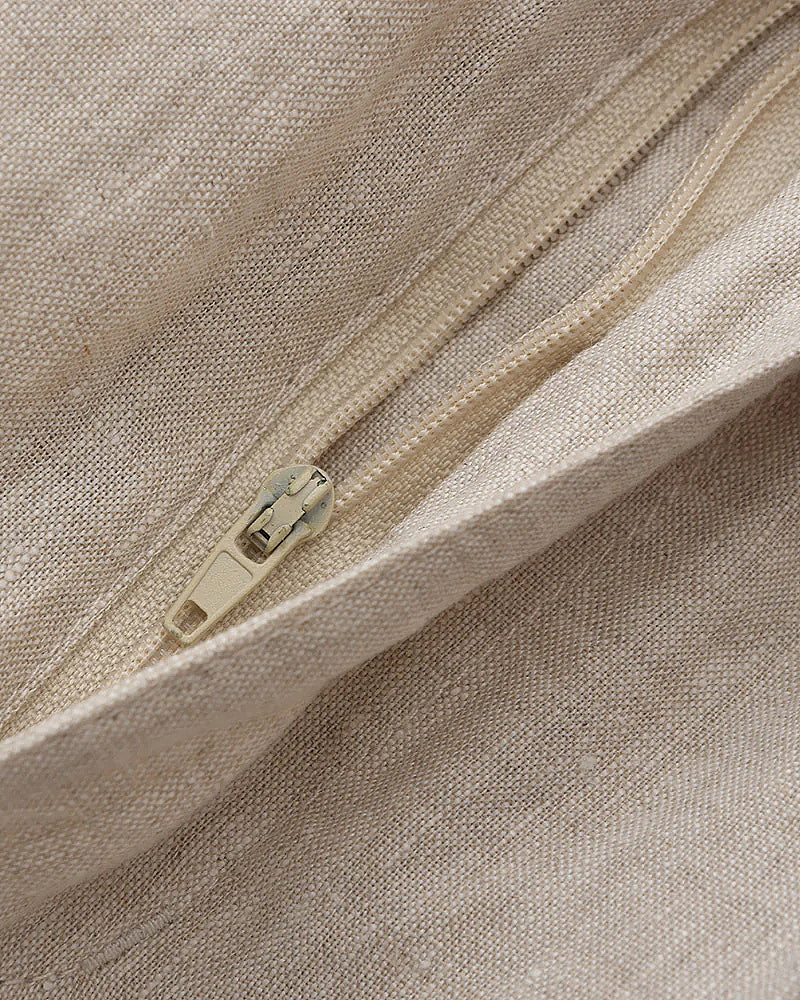 Short en lin pour homme | Taille élastiquée avec cordon de serrage et poche zippée 4