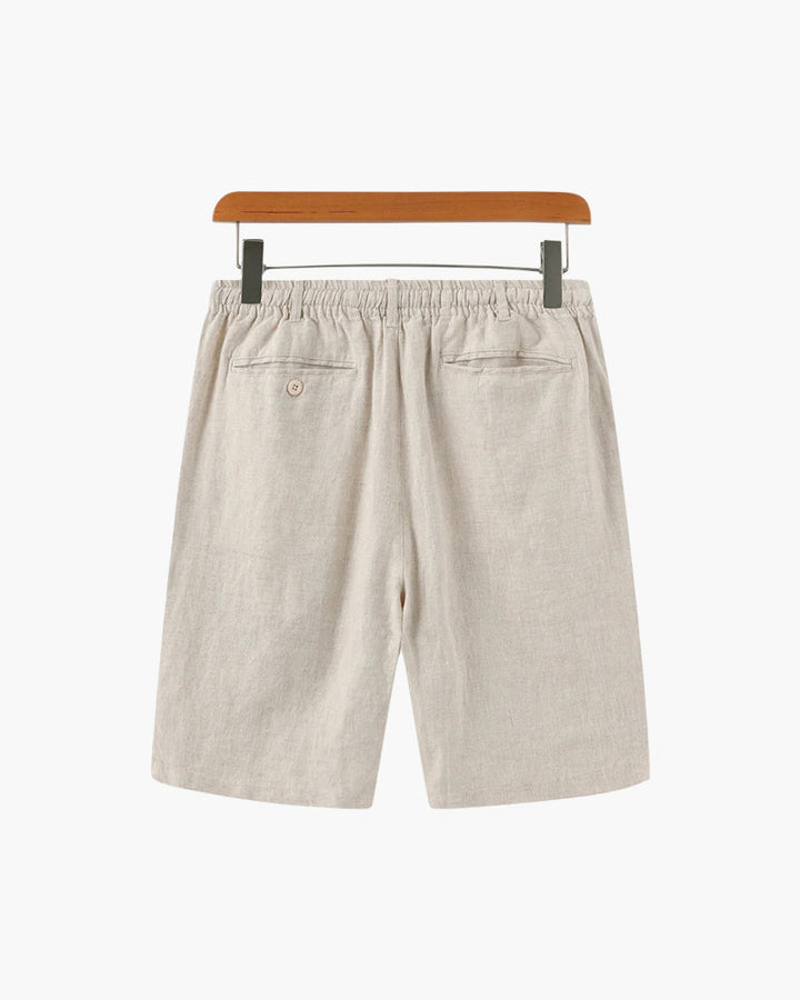 Short en lin pour homme | Taille élastiquée avec cordon de serrage et poche zippée 5