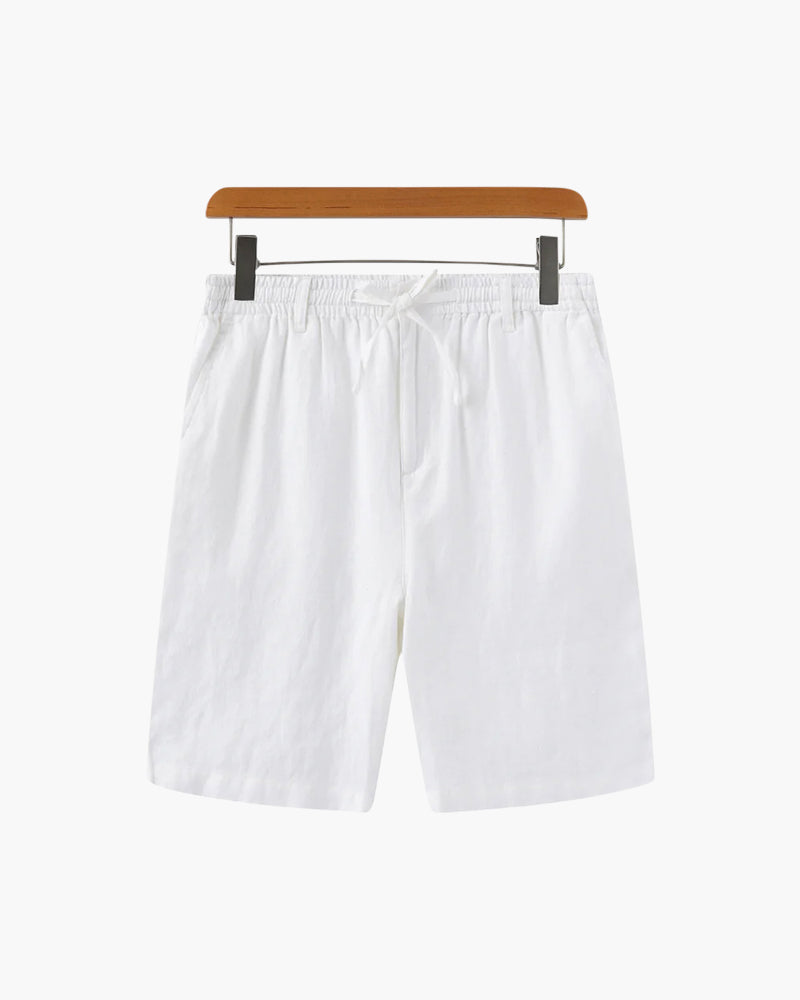 Short en lin pour homme | Taille élastiquée avec cordon de serrage et poche zippée 6