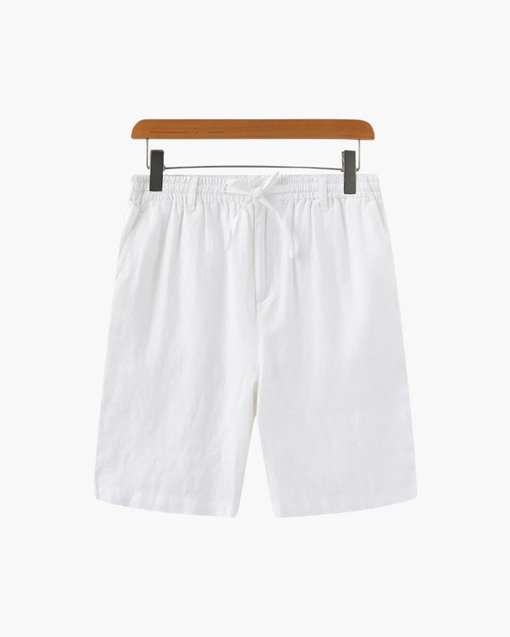 Short en lin pour homme | Taille élastiquée avec cordon de serrage et poche zippée 6