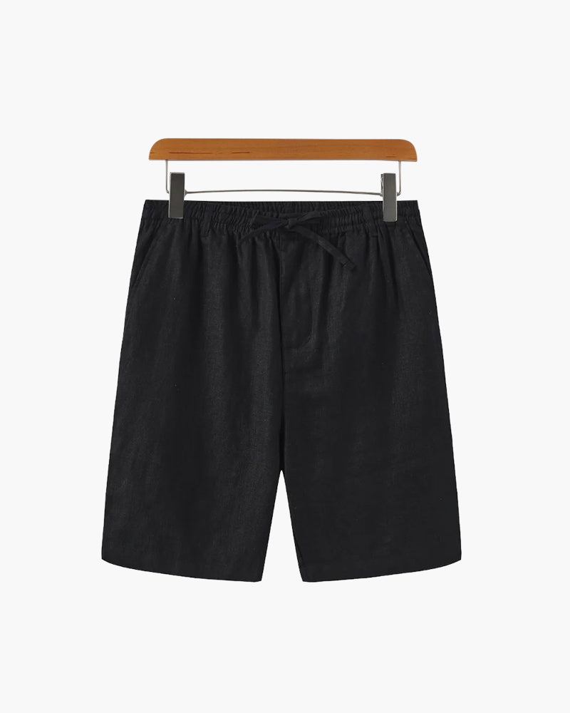 Short en lin pour homme | Taille élastiquée avec cordon de serrage et poche zippée 7