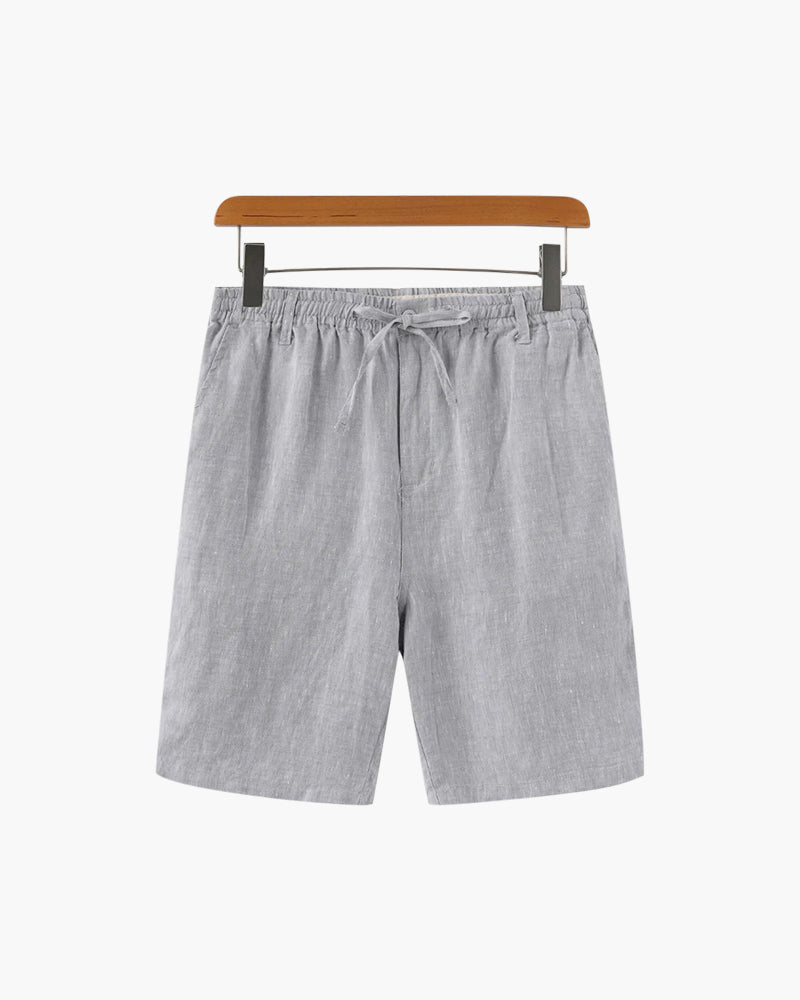 Short en lin pour homme | Taille élastiquée avec cordon de serrage et poche zippée 8