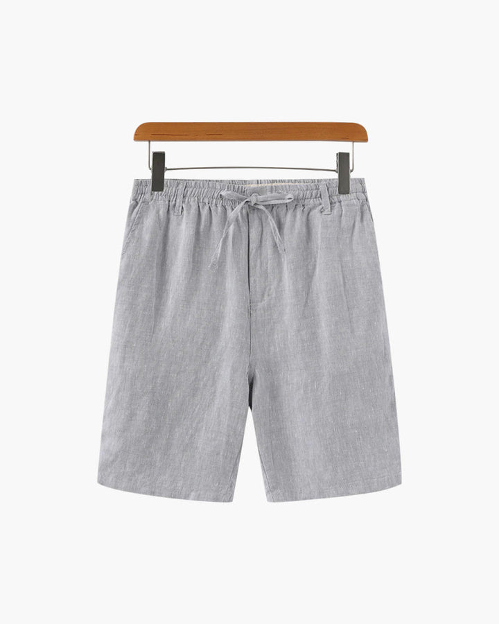 Short en lin pour homme | Taille élastiquée avec cordon de serrage et poche zippée 8