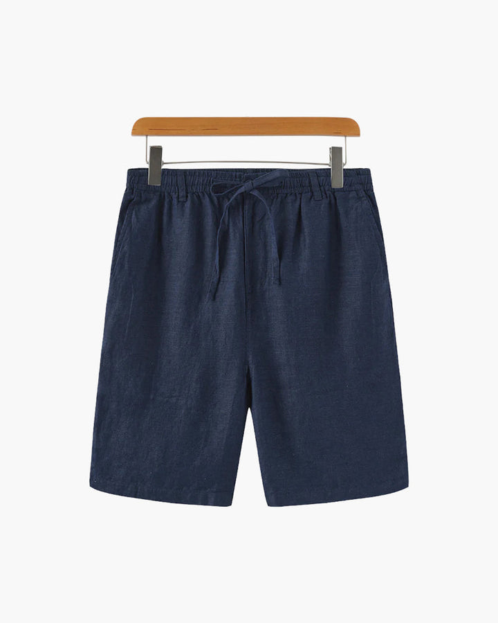 Short en lin pour homme | Taille élastiquée avec cordon de serrage et poche zippée 9