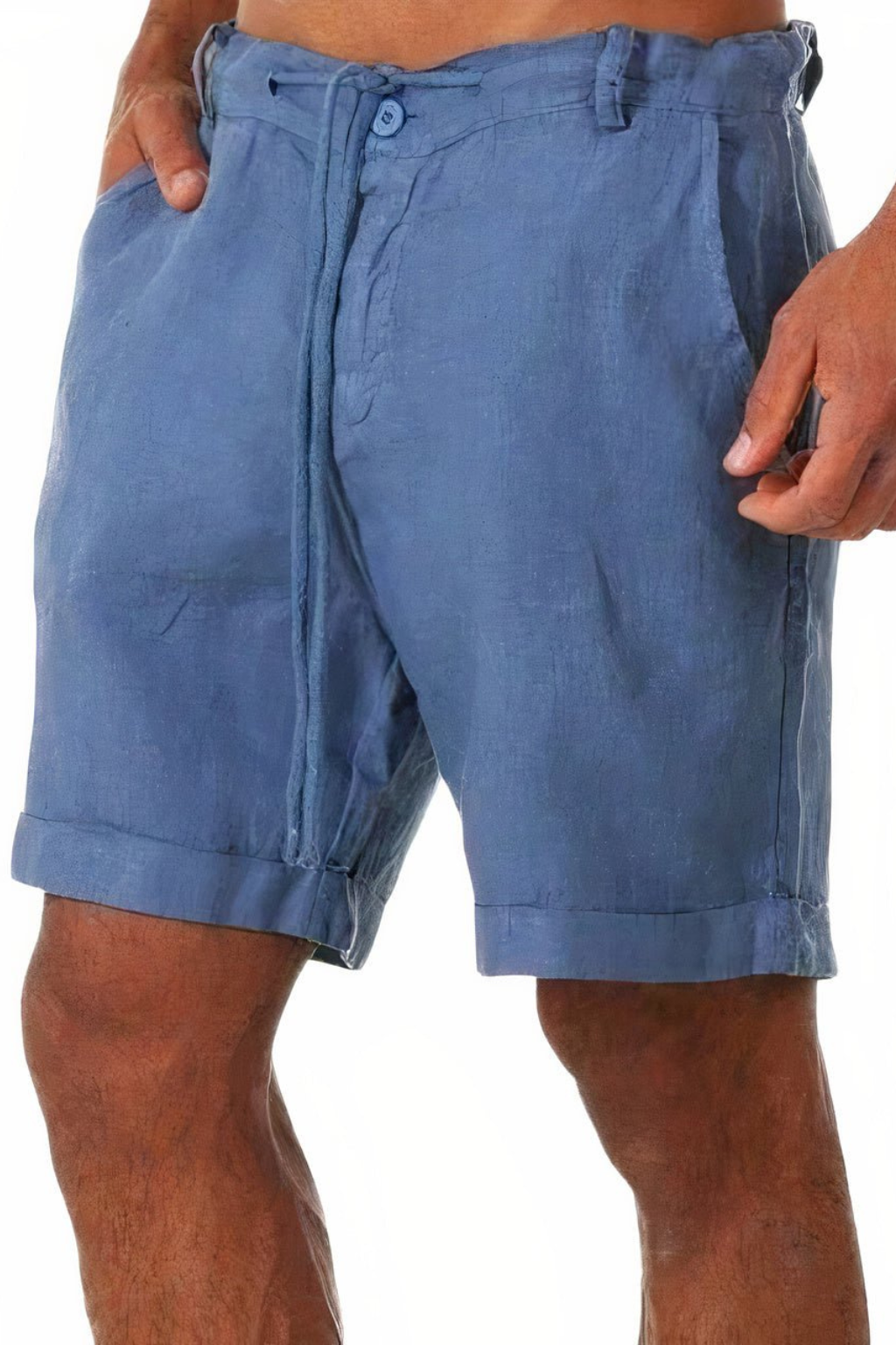 Short en lin pour homme avec cordon de serrage et ourlets roulés 5