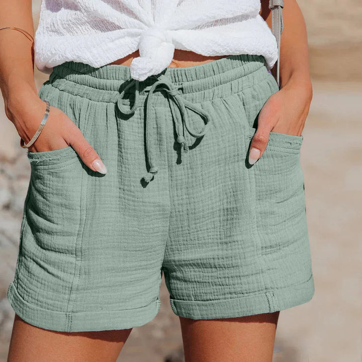 Shorts pour femmes | Taille élastique avec cordon de serrage, coupe ample 3