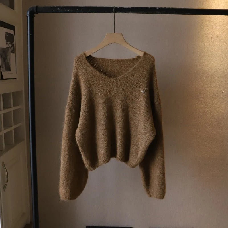 Solea Pull Femme | Col V, Maille Douce, Coupe Carrée 0