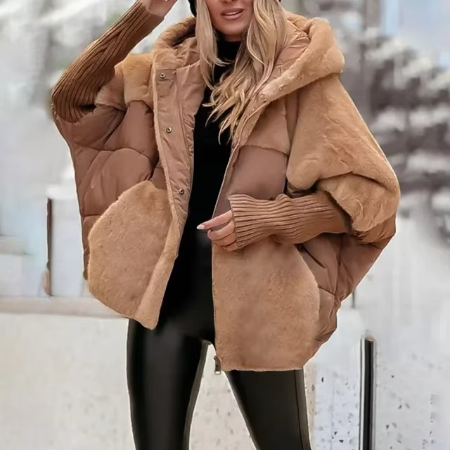 Manteau pour femme | Veste d’hiver en fausse fourrure avec coupe ample