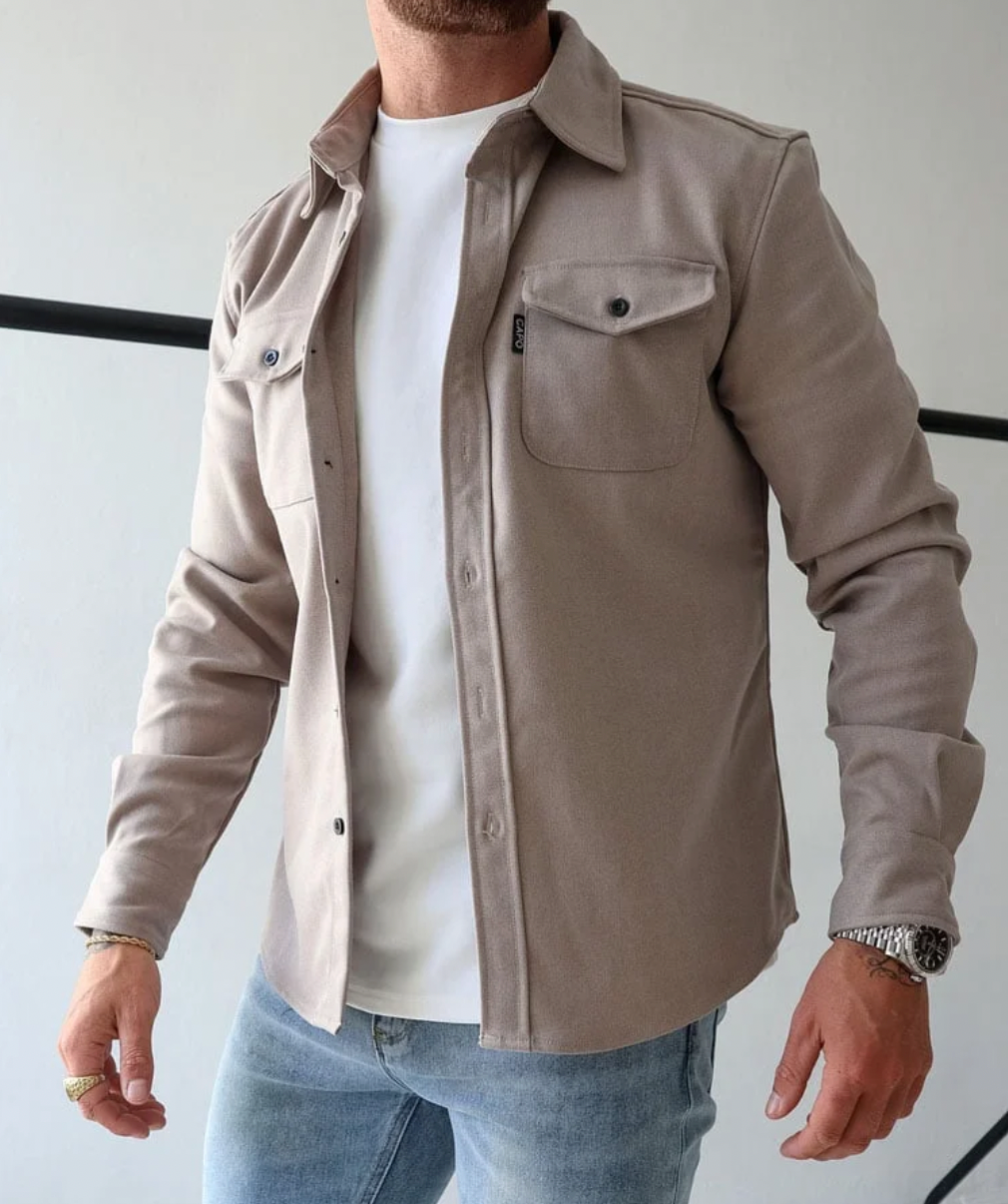 Surchemise décontractée pour homme avec fermeture boutonnée et poches poitrine 7