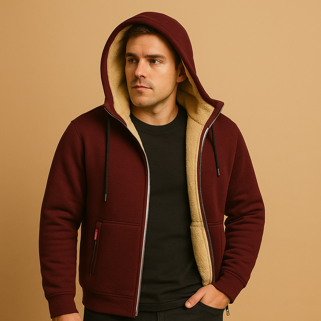 Sweat pour hommes | Sweat à capuche zippé avec poches avant