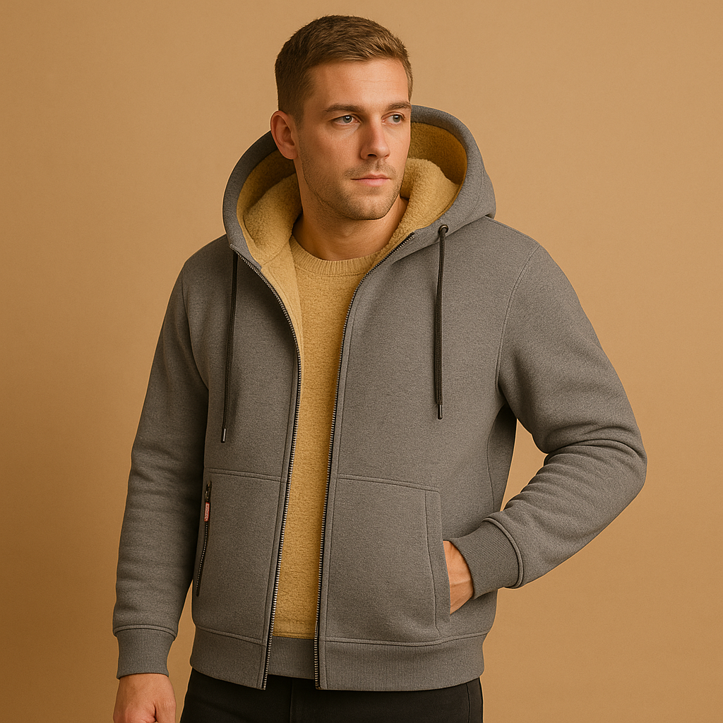 Sweat pour hommes | Sweat à capuche zippé avec poches avant