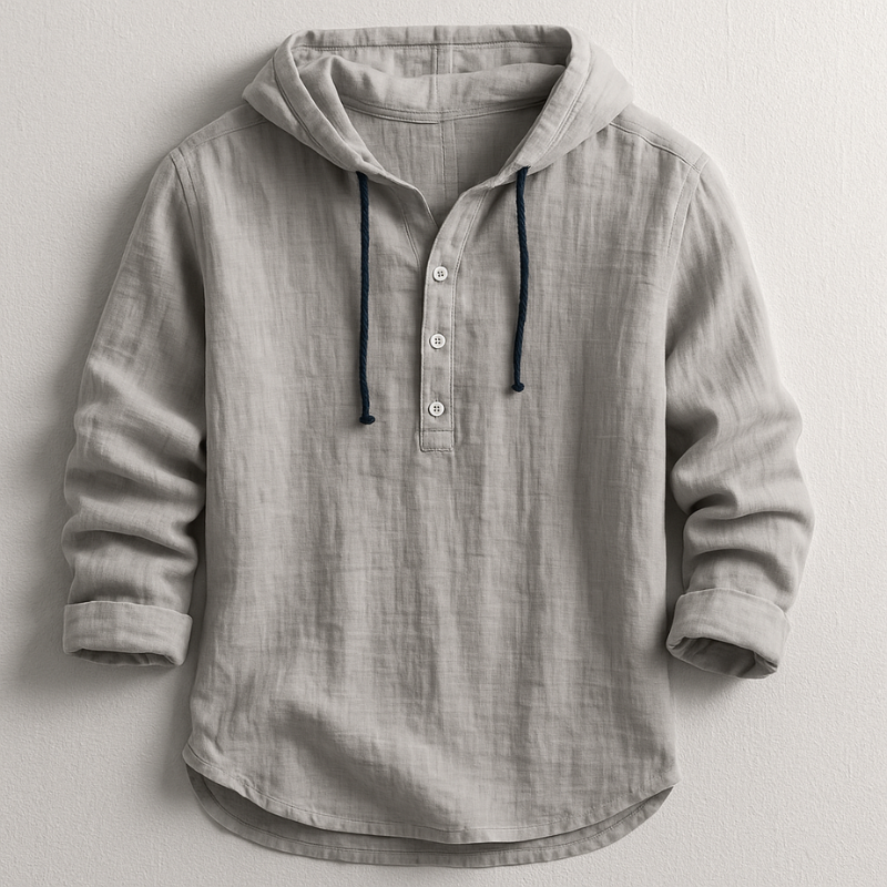 Sweat à capuche confectionné dans un mélange léger de coton et de lin. 2