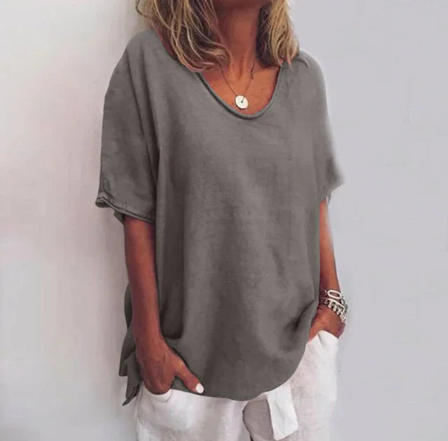 T-shirt à manches courtes ample et décontracté pour femme 0