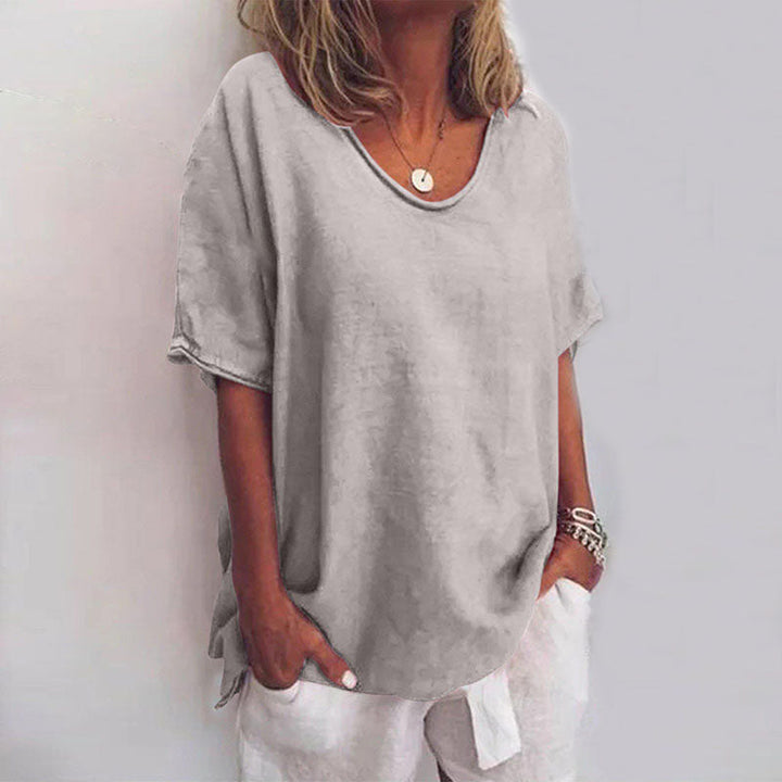 T-shirt à manches courtes ample et décontracté pour femme 1