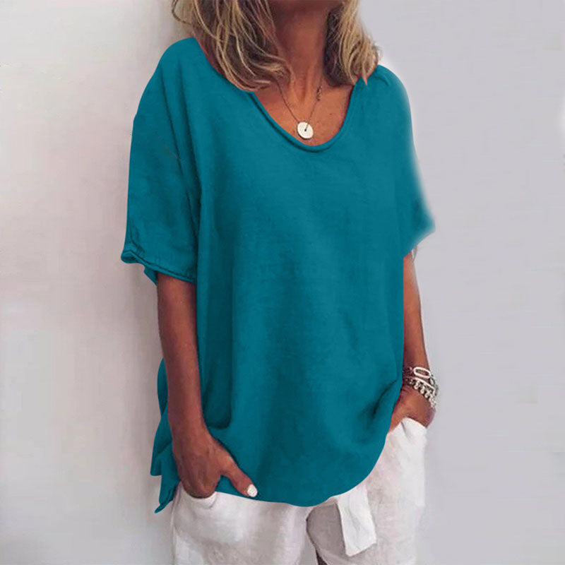 T-shirt à manches courtes ample et décontracté pour femme 4