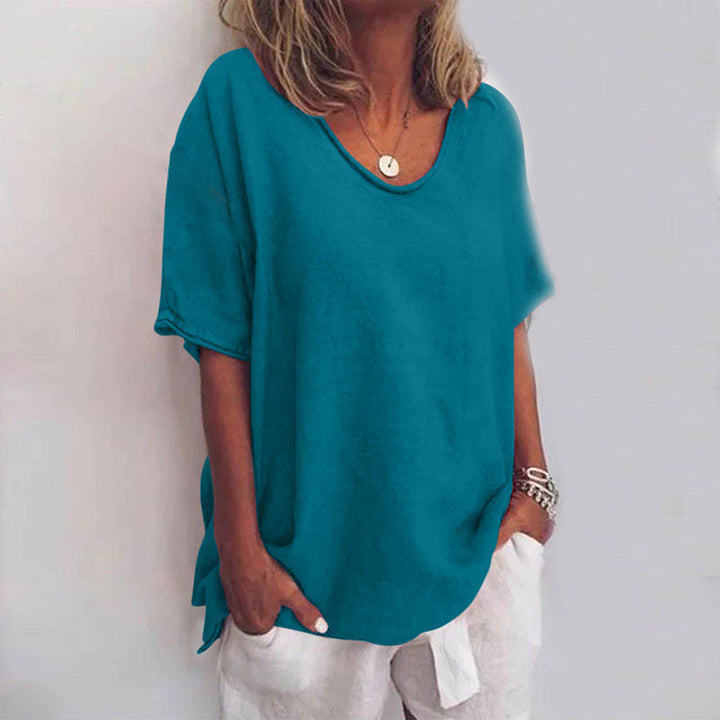 T-shirt à manches courtes ample et décontracté pour femme 4
