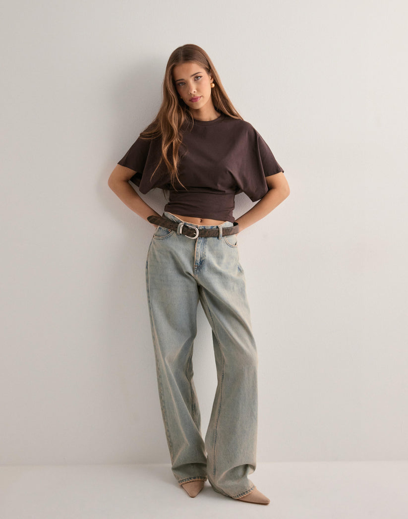 T-shirt femme | Manches larges, taille cintrée, style décontracté 3