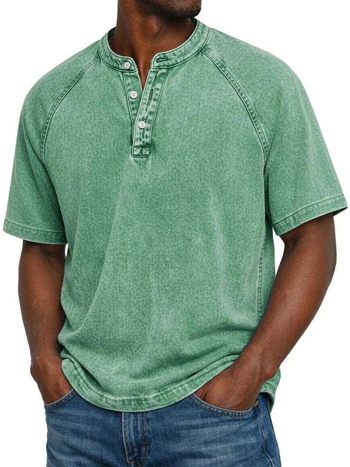 T-shirt homme | Henley vintage à boutons 10