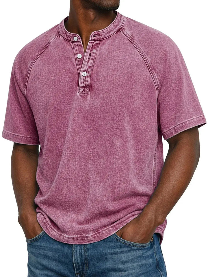 T-shirt homme | Henley vintage à boutons 11