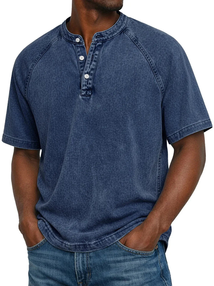 T-shirt homme | Henley vintage à boutons 12