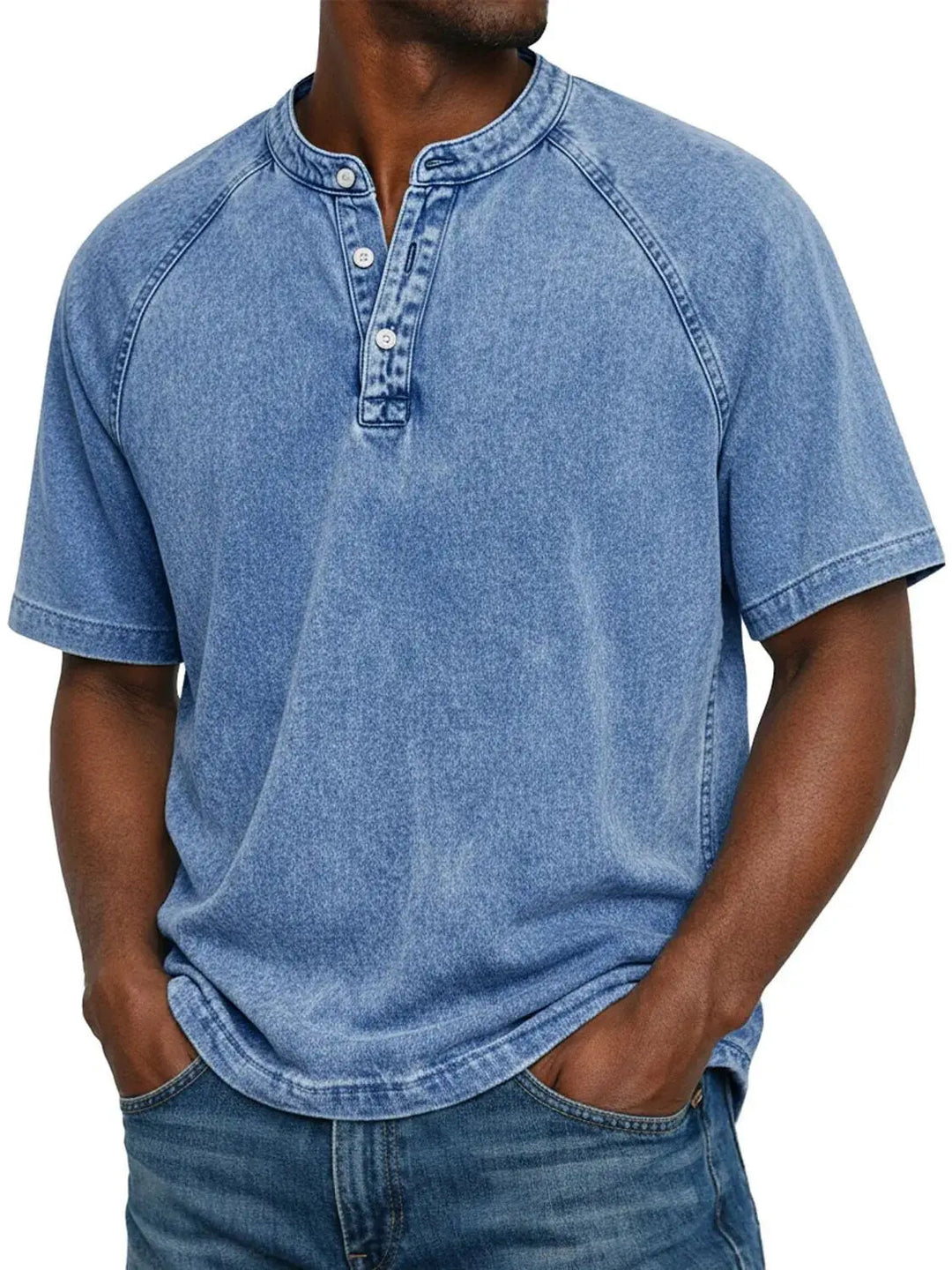 T-shirt homme | Henley vintage à boutons 16