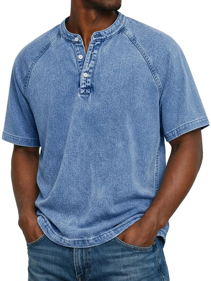 T-shirt homme | Henley vintage à boutons 16