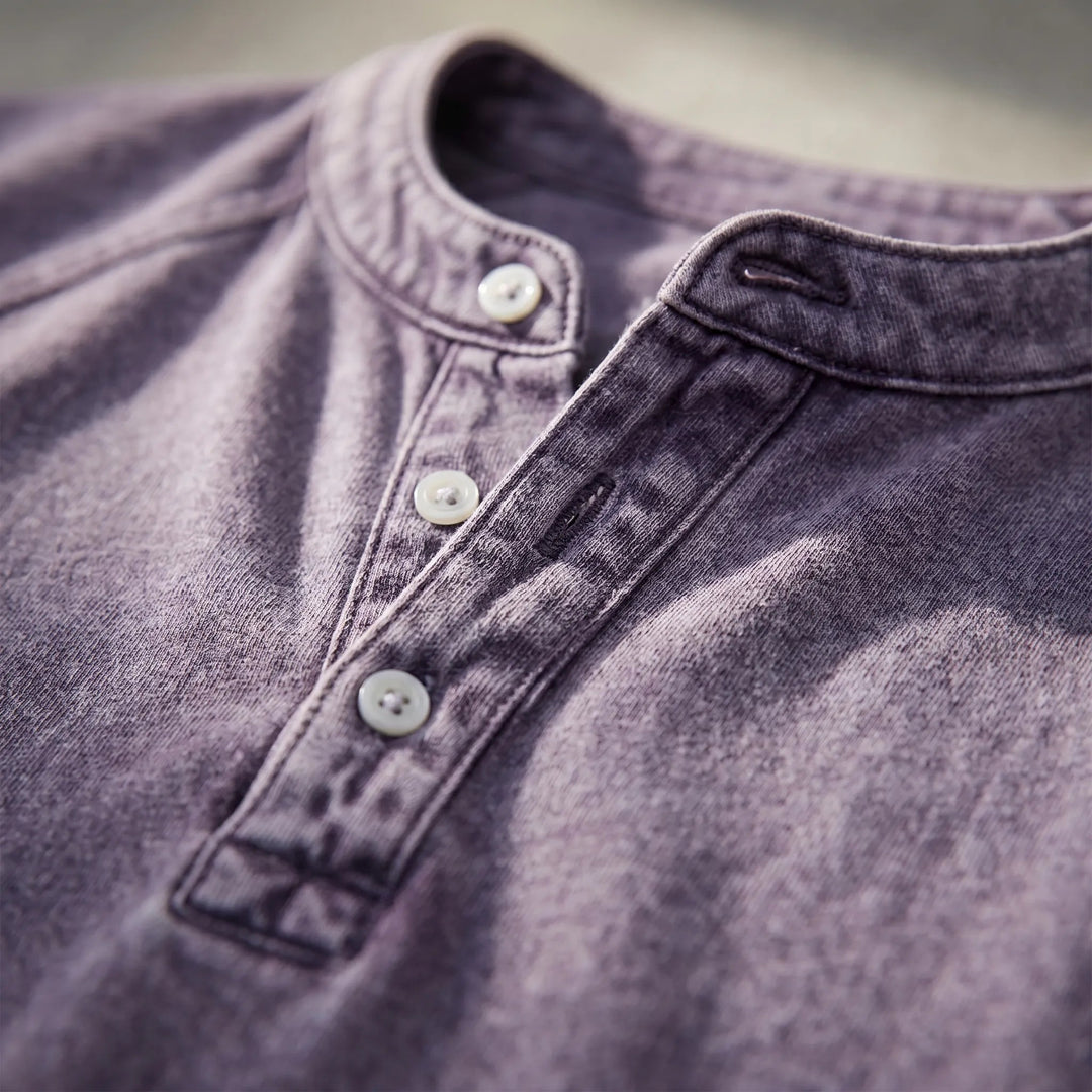 T-shirt homme | Henley vintage à boutons 3
