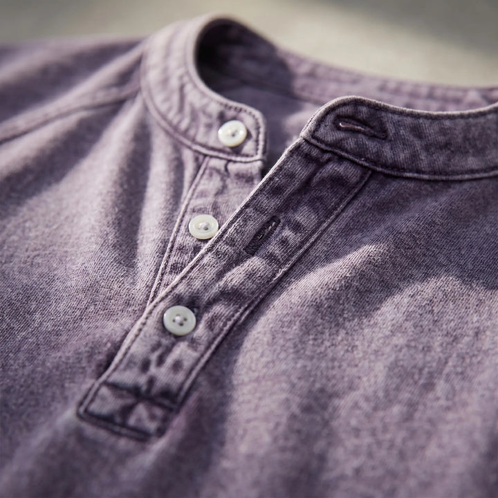 T-shirt homme | Henley vintage à boutons 3