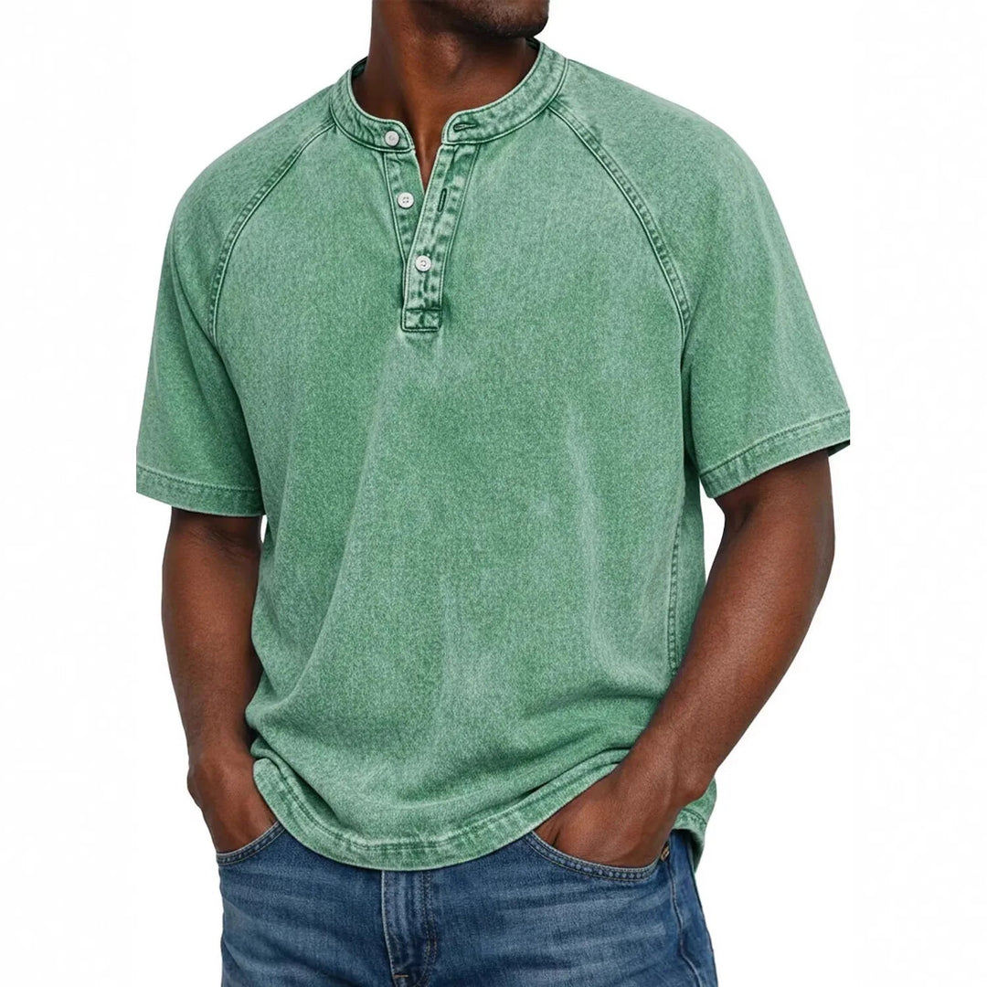 T-shirt homme | Henley vintage à boutons 5