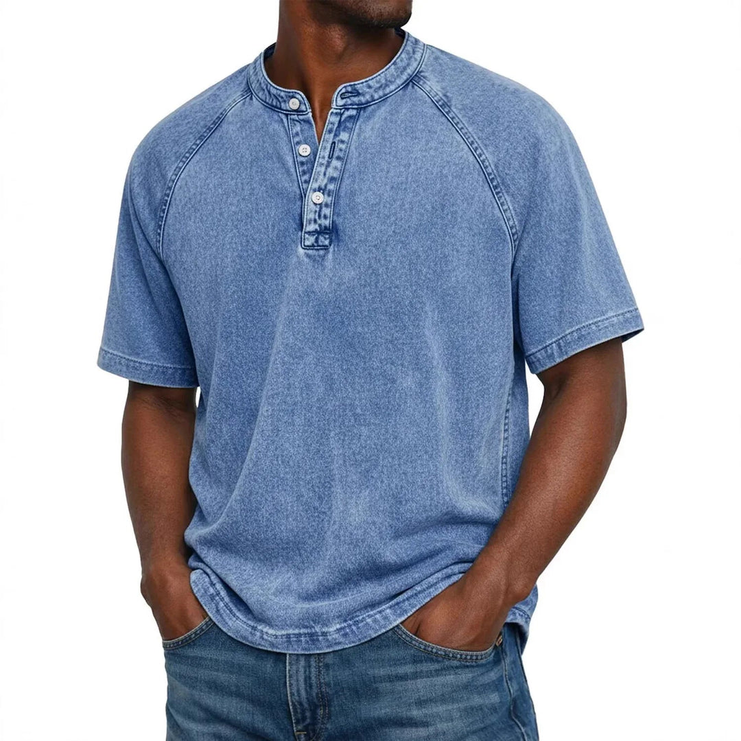 T-shirt homme | Henley vintage à boutons 6