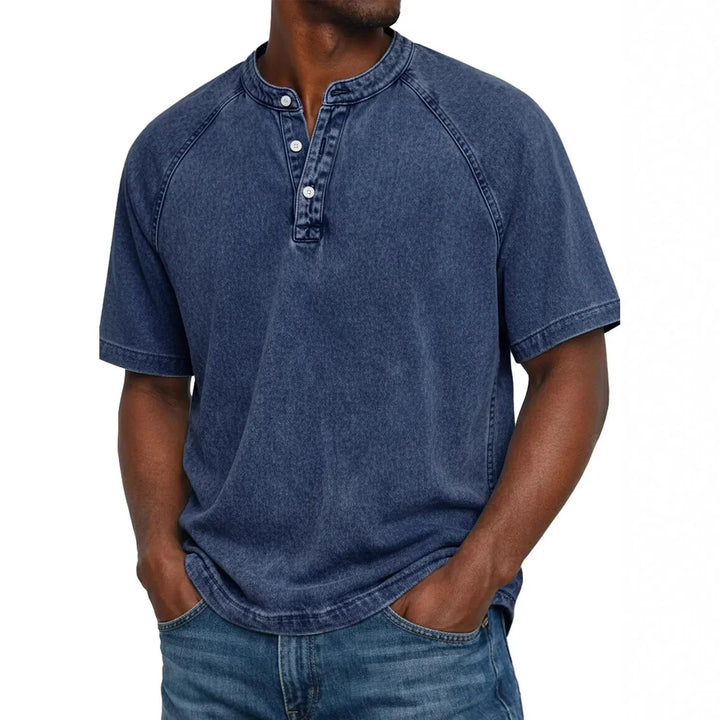 T-shirt homme | Henley vintage à boutons 8