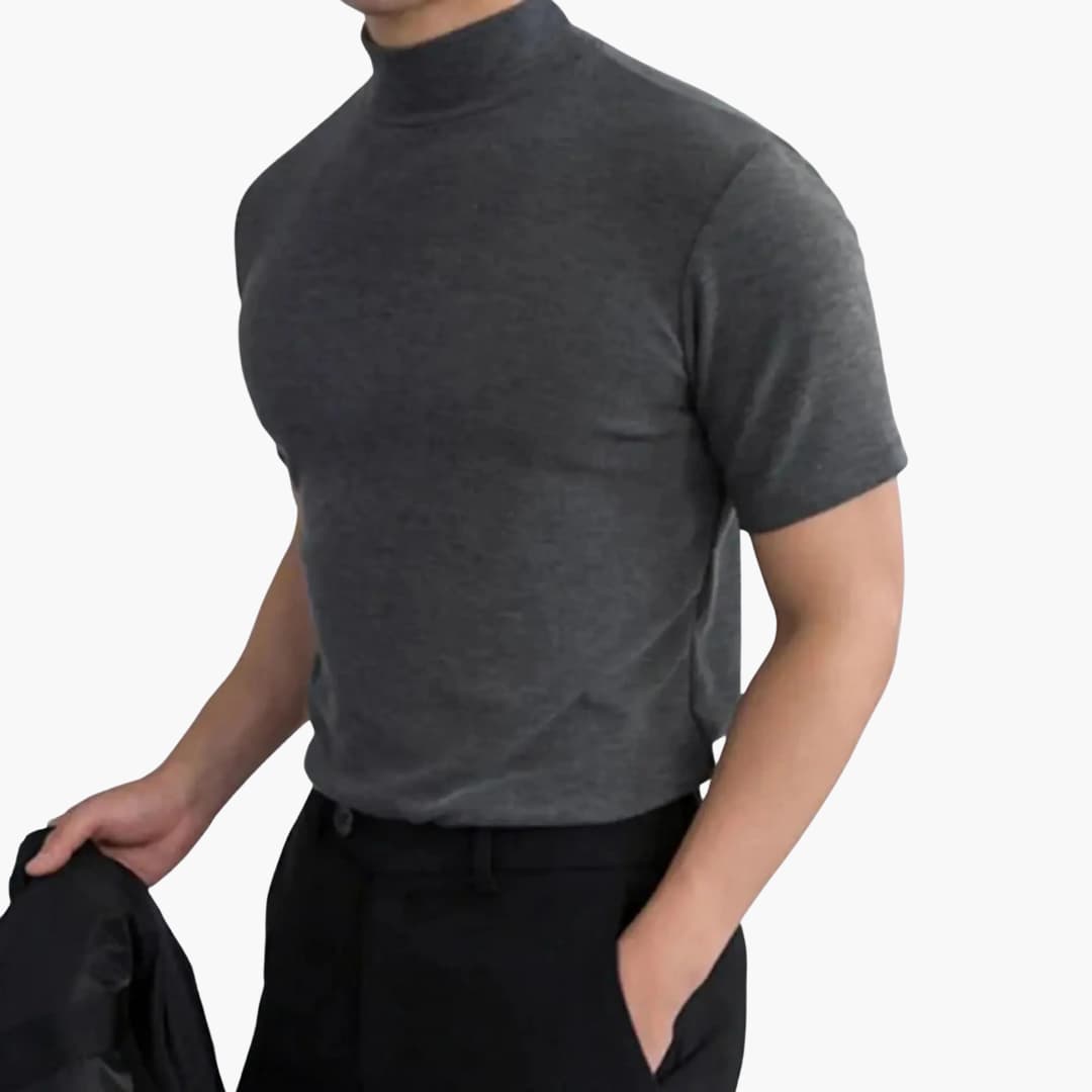 T-shirt pour homme à col montant et manches courtes 0