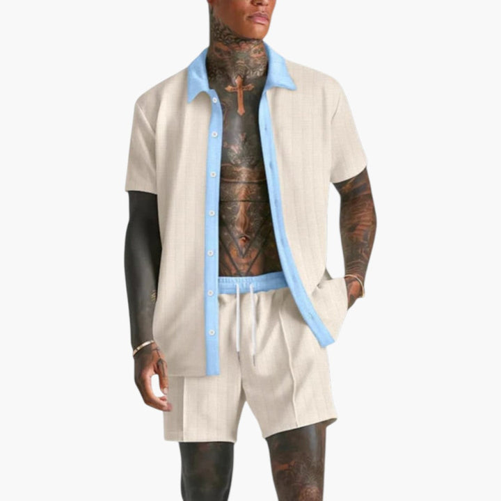 Tenue pour homme | Chemise ouverte et short à cordon 3