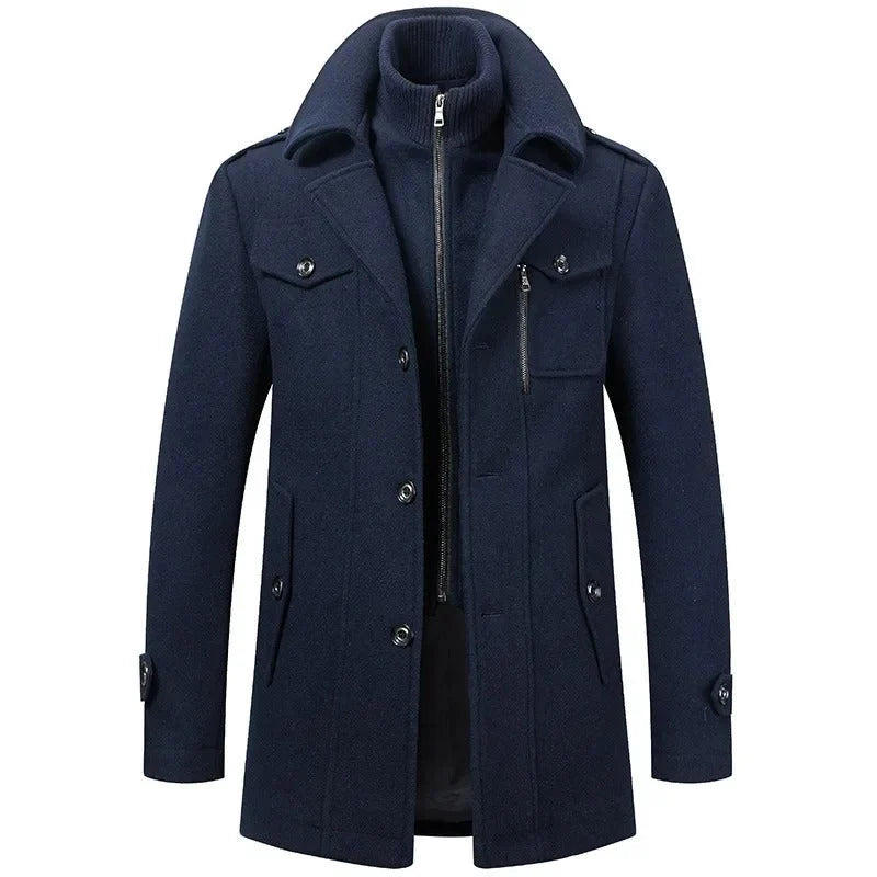 Thierry | Manteau d'Hiver Deux Pièces en Mélange de Laine pour Homme 4