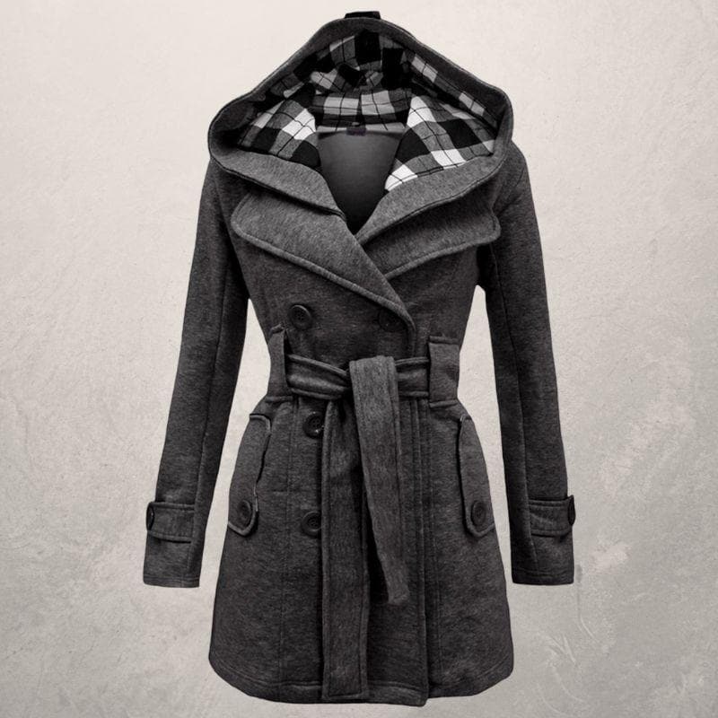Trench-coat ajusté pour femme | Manteau ceinturé polyvalent hiver