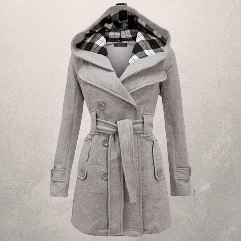 Trench-coat ajusté pour femme | Manteau ceinturé polyvalent hiver