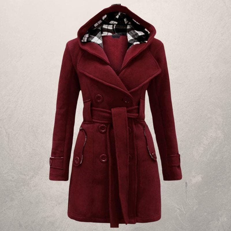 Trench-coat ajusté pour femme | Manteau ceinturé polyvalent hiver