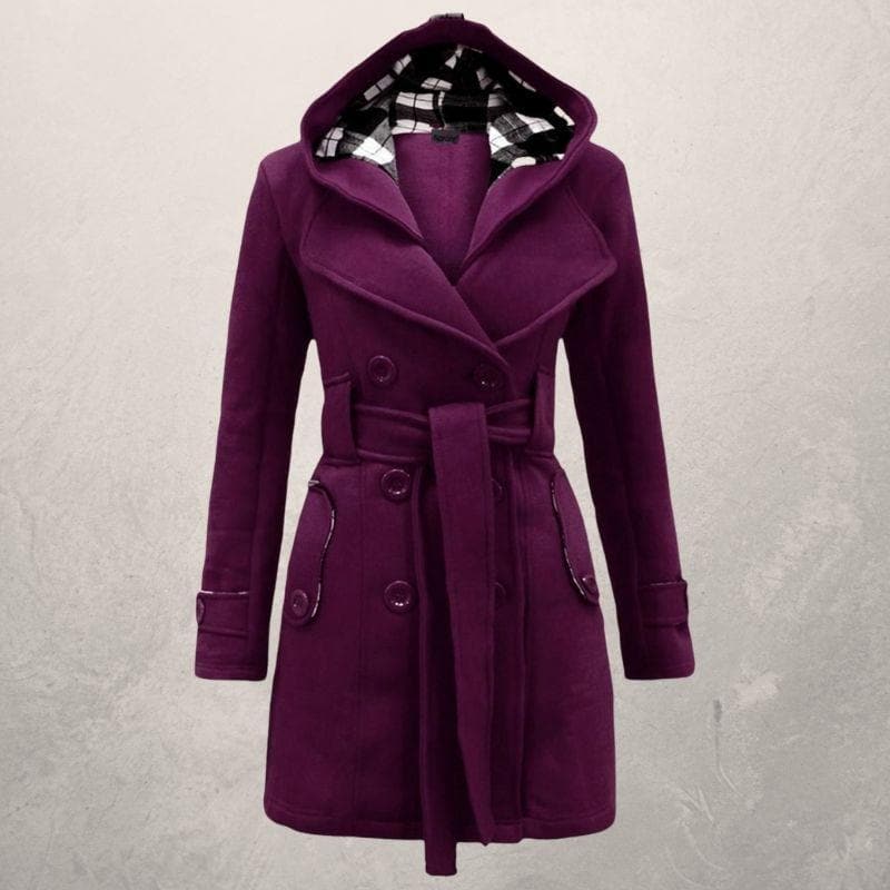 Trench-coat ajusté pour femme | Manteau ceinturé polyvalent hiver