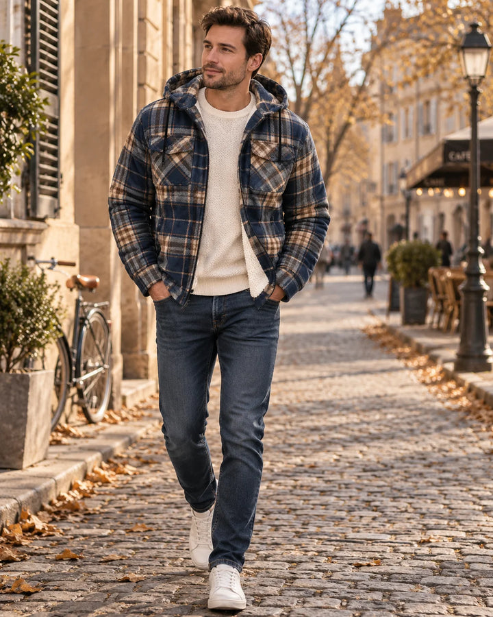 Tristan Veste Homme | Doublure Sherpa, Capuche, Carreaux 3