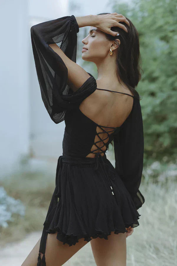 Layla | Mini Robe Ludique à Manches Bouffantes