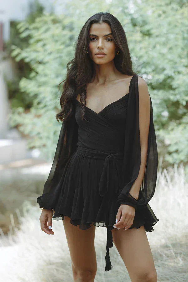 Layla | Mini Robe Ludique à Manches Bouffantes