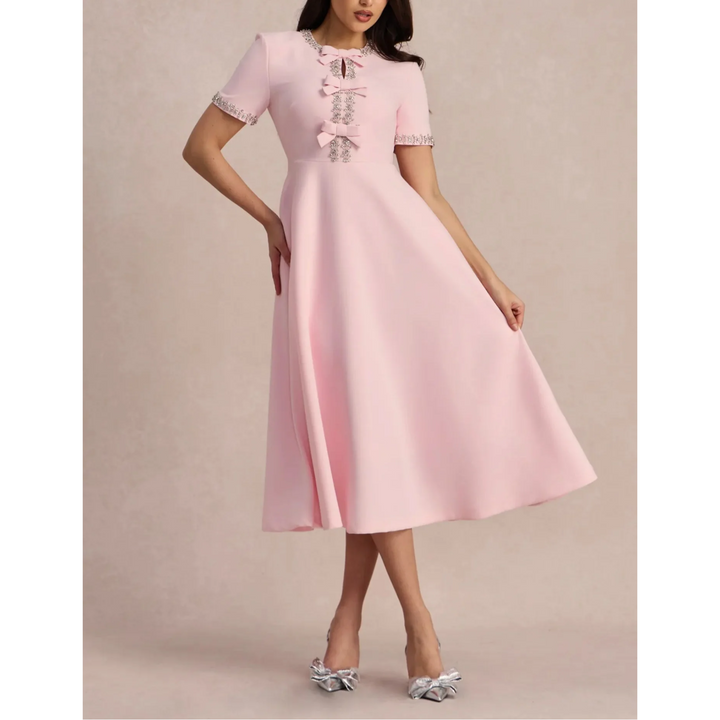 Raffaella™ | Robe Évasée avec Nœuds et Perles