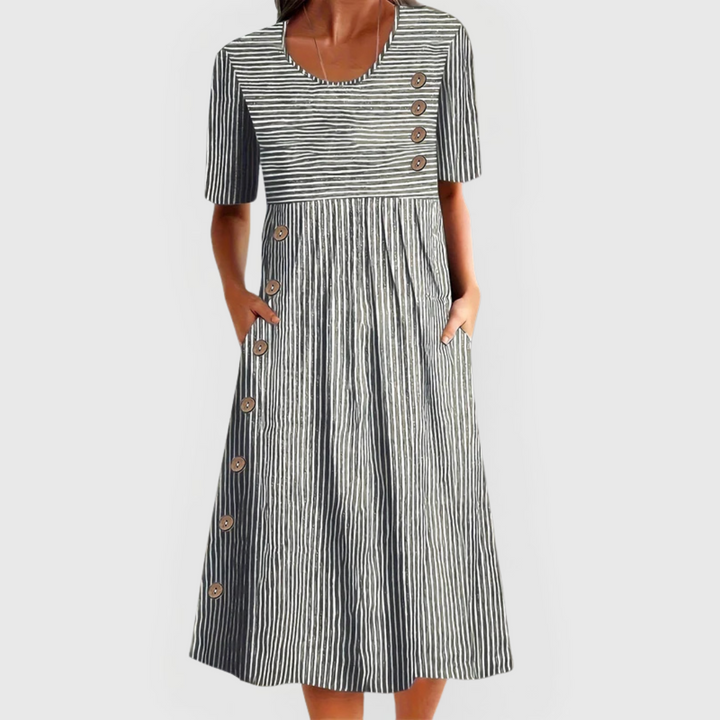 Wanda™ Robe Midi Rayée