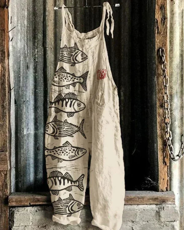 Marini™ | Combinaison en Lin avec Motif Japonais