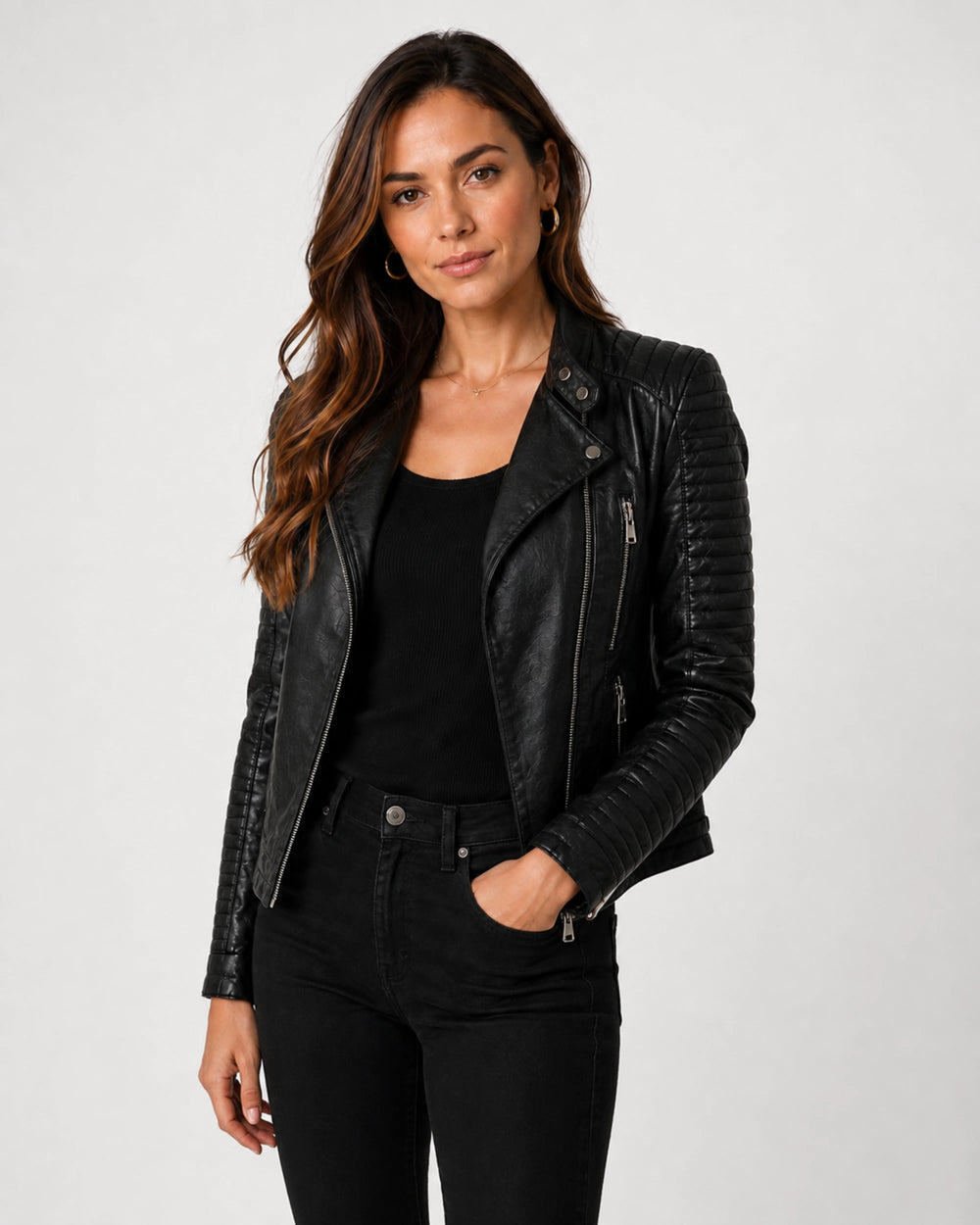 Vela Veste en Cuir | Coupe Ajustée, Cuir Souple 1