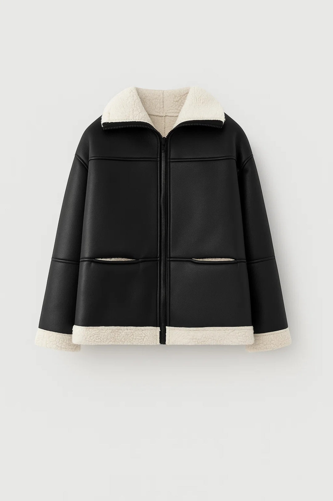 Veste femme matelassée | Veste d’hiver col fourrure coupe droite